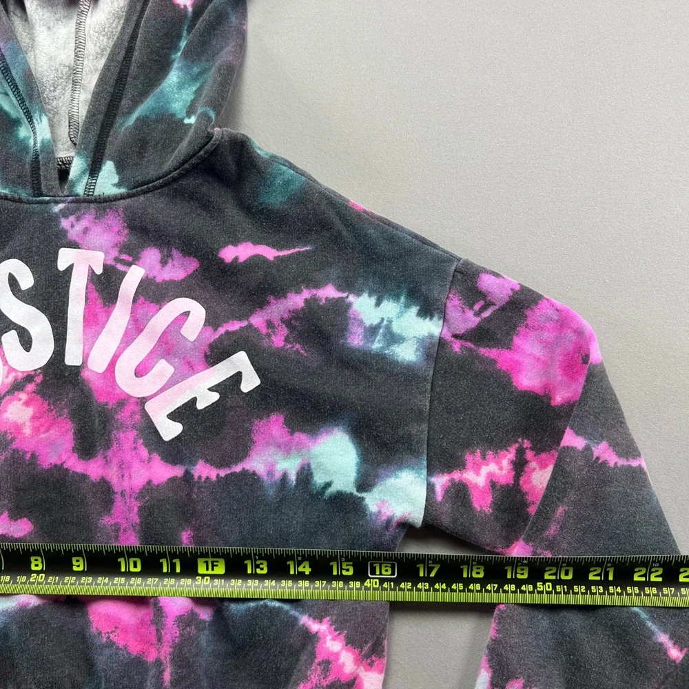 Justice Hoodie Girls S Multi Tie Dye Cotton Fleece Lined Long Sleeve Pullover